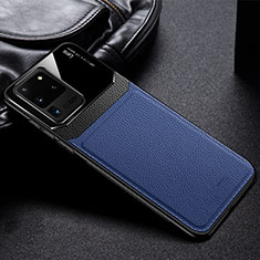 Silikon Hülle Handyhülle Gummi Schutzhülle Leder Tasche H01 für Samsung Galaxy S20 Ultra Blau