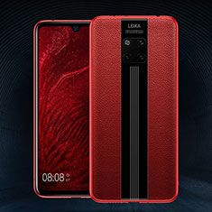 Silikon Hülle Handyhülle Gummi Schutzhülle Leder Tasche H02 für Huawei Mate 20 Pro Rot