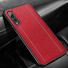 Silikon Hülle Handyhülle Gummi Schutzhülle Leder Tasche H02 für Huawei P20 Pro Rot