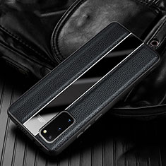 Silikon Hülle Handyhülle Gummi Schutzhülle Leder Tasche H02 für Samsung Galaxy S20 5G Schwarz
