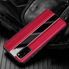 Silikon Hülle Handyhülle Gummi Schutzhülle Leder Tasche H02 für Samsung Galaxy S20 Rot