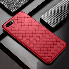 Silikon Hülle Handyhülle Gummi Schutzhülle Leder Tasche H04 für Oppo K1 Rot