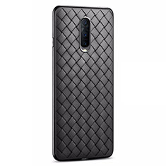 Silikon Hülle Handyhülle Gummi Schutzhülle Leder Tasche H04 für Oppo RX17 Pro Schwarz