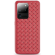 Silikon Hülle Handyhülle Gummi Schutzhülle Leder Tasche H05 für Samsung Galaxy S20 Ultra Rot