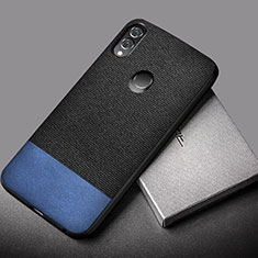 Silikon Hülle Handyhülle Gummi Schutzhülle Leder Tasche S01 für Huawei Honor 10 Lite Blau und Schwarz