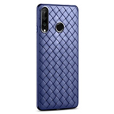 Silikon Hülle Handyhülle Gummi Schutzhülle Leder Tasche S01 für Huawei Nova 4e Blau