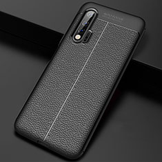 Silikon Hülle Handyhülle Gummi Schutzhülle Leder Tasche S01 für Huawei Nova 6 5G Schwarz