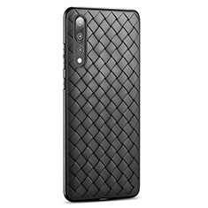 Silikon Hülle Handyhülle Gummi Schutzhülle Leder Tasche S01 für Huawei P20 Pro Schwarz