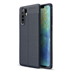 Silikon Hülle Handyhülle Gummi Schutzhülle Leder Tasche S01 für Huawei P30 Pro Blau