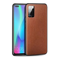 Silikon Hülle Handyhülle Gummi Schutzhülle Leder Tasche S01 für Huawei P40 Braun