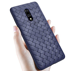 Silikon Hülle Handyhülle Gummi Schutzhülle Leder Tasche S01 für OnePlus 7 Blau