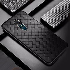 Silikon Hülle Handyhülle Gummi Schutzhülle Leder Tasche S01 für Oppo A9X Schwarz