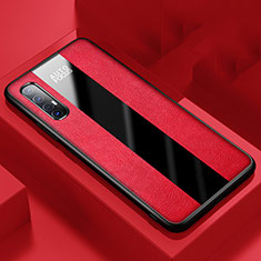 Silikon Hülle Handyhülle Gummi Schutzhülle Leder Tasche S01 für Oppo Find X2 Neo Rot