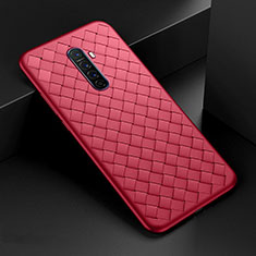 Silikon Hülle Handyhülle Gummi Schutzhülle Leder Tasche S01 für Oppo Reno Ace Rot