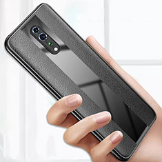 Silikon Hülle Handyhülle Gummi Schutzhülle Leder Tasche S01 für Oppo Reno Z Schwarz