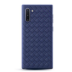 Silikon Hülle Handyhülle Gummi Schutzhülle Leder Tasche S01 für Samsung Galaxy Note 10 5G Blau