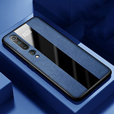 Silikon Hülle Handyhülle Gummi Schutzhülle Leder Tasche S01 für Xiaomi Mi 10 Blau