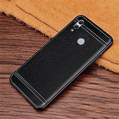 Silikon Hülle Handyhülle Gummi Schutzhülle Leder Tasche S02 für Huawei Honor 10 Lite Schwarz