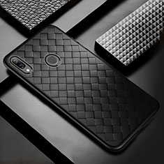 Silikon Hülle Handyhülle Gummi Schutzhülle Leder Tasche S02 für Huawei P Smart+ Plus Schwarz
