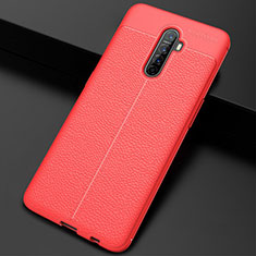 Silikon Hülle Handyhülle Gummi Schutzhülle Leder Tasche S02 für Oppo Reno Ace Rot