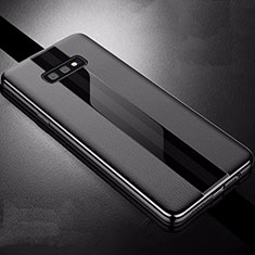 Silikon Hülle Handyhülle Gummi Schutzhülle Leder Tasche S02 für Samsung Galaxy S10e Schwarz