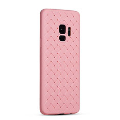 Silikon Hülle Handyhülle Gummi Schutzhülle Leder Tasche S02 für Samsung Galaxy S9 Rosa