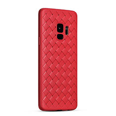 Silikon Hülle Handyhülle Gummi Schutzhülle Leder Tasche S02 für Samsung Galaxy S9 Rot