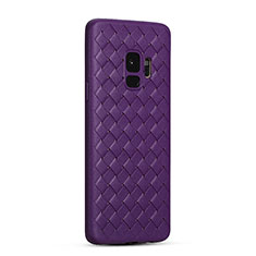 Silikon Hülle Handyhülle Gummi Schutzhülle Leder Tasche S02 für Samsung Galaxy S9 Violett