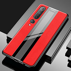 Silikon Hülle Handyhülle Gummi Schutzhülle Leder Tasche S03 für Xiaomi Mi 10 Rot