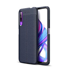 Silikon Hülle Handyhülle Gummi Schutzhülle Leder Tasche S04 für Huawei Y9s Blau