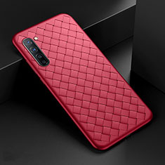 Silikon Hülle Handyhülle Gummi Schutzhülle Leder Tasche S04 für Oppo F15 Rot