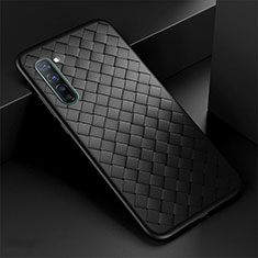 Silikon Hülle Handyhülle Gummi Schutzhülle Leder Tasche S04 für Oppo F15 Schwarz