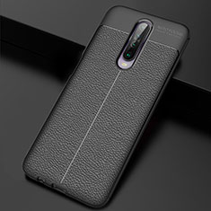 Silikon Hülle Handyhülle Gummi Schutzhülle Leder Tasche S04 für Xiaomi Redmi K30 4G Schwarz