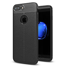 Silikon Hülle Handyhülle Gummi Schutzhülle Leder Tasche S05 für Apple iPhone 8 Plus Schwarz