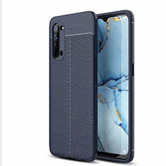 Silikon Hülle Handyhülle Gummi Schutzhülle Leder Tasche S05 für Oppo F15 Blau