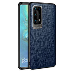 Silikon Hülle Handyhülle Gummi Schutzhülle Leder Tasche S08 für Huawei P40 Pro+ Plus Blau