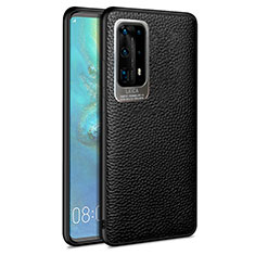 Silikon Hülle Handyhülle Gummi Schutzhülle Leder Tasche S08 für Huawei P40 Pro+ Plus Schwarz