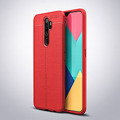 Silikon Hülle Handyhülle Gummi Schutzhülle Leder Tasche S08 für Oppo A11 Rot