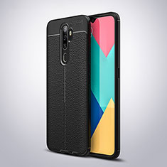 Silikon Hülle Handyhülle Gummi Schutzhülle Leder Tasche S08 für Oppo A11X Schwarz