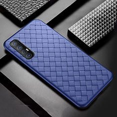 Silikon Hülle Handyhülle Gummi Schutzhülle Leder Tasche S08 für Oppo Find X2 Neo Blau