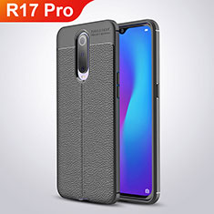 Silikon Hülle Handyhülle Gummi Schutzhülle Leder W01 für Oppo R17 Pro Schwarz