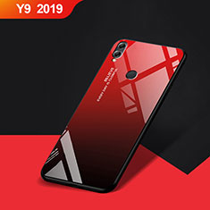 Silikon Hülle Handyhülle Gummi Schutzhülle Spiegel für Huawei Y9 (2019) Rot