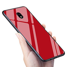 Silikon Hülle Handyhülle Gummi Schutzhülle Spiegel für Samsung Galaxy J5 (2017) Duos J530F Rot