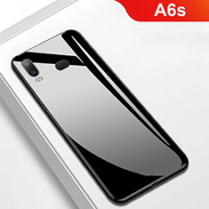 Silikon Hülle Handyhülle Gummi Schutzhülle Spiegel M01 für Samsung Galaxy A6s Schwarz
