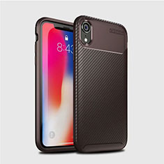 Silikon Hülle Handyhülle Gummi Schutzhülle Tasche Köper A01 für Apple iPhone XR Braun