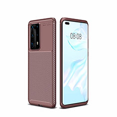 Silikon Hülle Handyhülle Gummi Schutzhülle Tasche Köper für Huawei P40 Pro+ Plus Braun