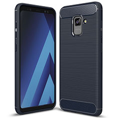 Silikon Hülle Handyhülle Gummi Schutzhülle Tasche Köper für Samsung Galaxy A5 (2018) A530F Blau