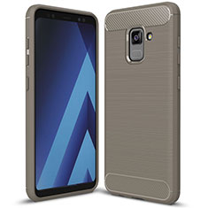 Silikon Hülle Handyhülle Gummi Schutzhülle Tasche Köper für Samsung Galaxy A5 (2018) A530F Grau