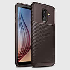 Silikon Hülle Handyhülle Gummi Schutzhülle Tasche Köper für Samsung Galaxy A6 Plus (2018) Braun