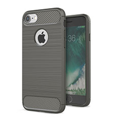 Silikon Hülle Handyhülle Gummi Schutzhülle Tasche Köper S01 für Apple iPhone 7 Grau